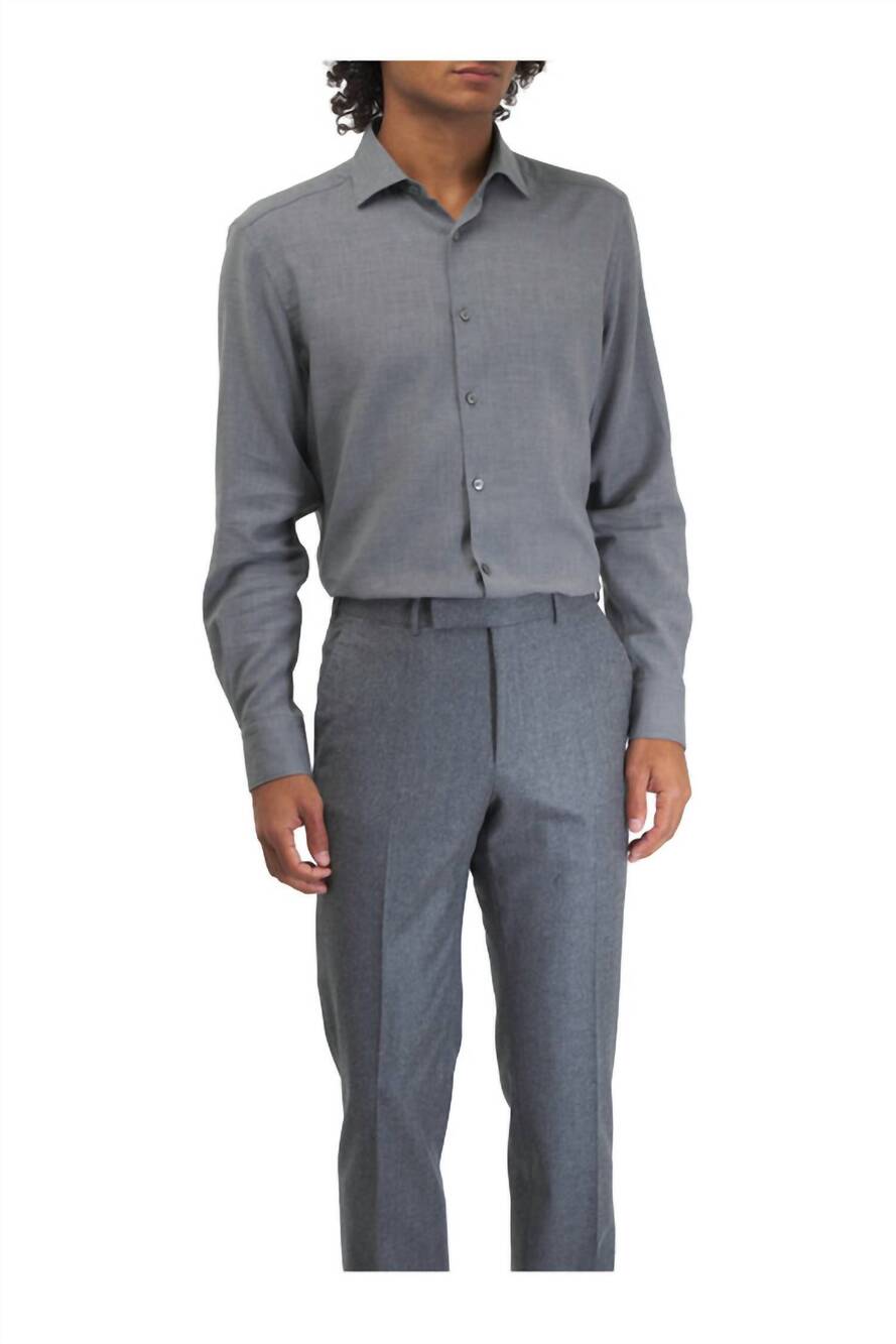 NEW ZEGNA men's sport shirt in dk grey ck